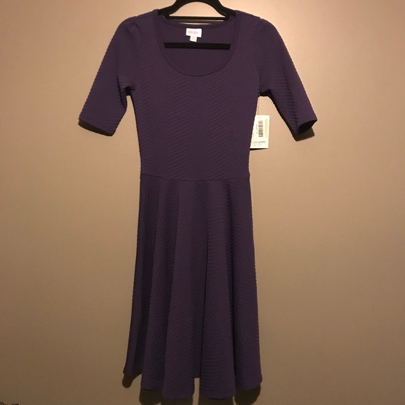 LuLaRoe Dresses & Skirts - NWT LuLaRoe Purple Textured Fabric XS Nicole Dress
